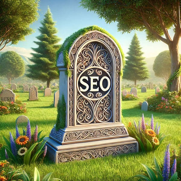 Is SEO dead featured image of SEO on a tombstone