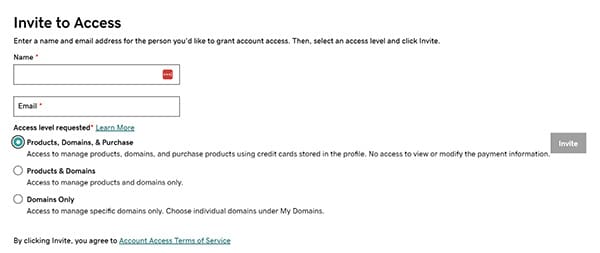 How to Delegate Access GoDaddy 2 how to delegate access godaddy form
